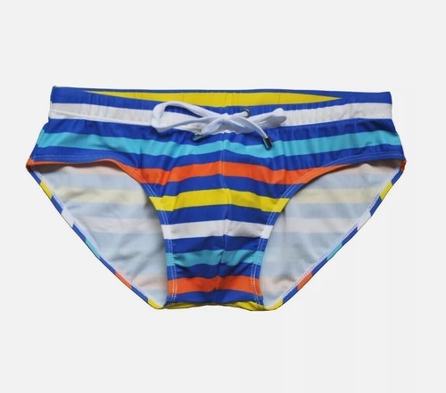 Herren Matrosen gestreift Badeslip Style Enhancer Tasche gefüttert Badehose - Bild 6 von 7