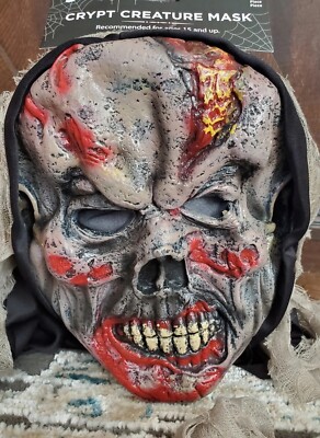 Vintage Easter Unlimited Fun World crypt creature mask Halloween bio zombie new