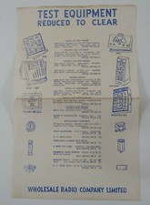 Vintage Flyer for Test Equipment from Wholesale Radio Company