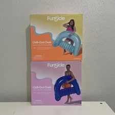 2 - Funsicle Chill-Out Chairs - Inflatable Pool Float With Drink Holder