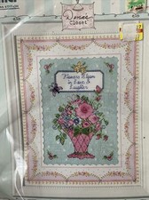 2005 Bucilla Cross Stitch Kit Flowers Bloom in Love 5" x 7" Made In USA NOS