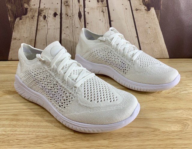 nike free rn flyknit triple white
