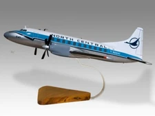 Convair 580 North Central Airlines Desk Wood Airplane Model Small Scale 1/100