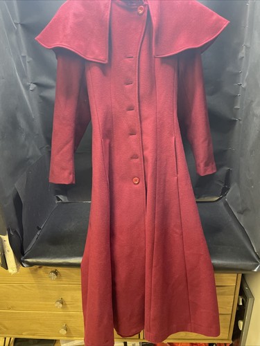 Emmy design The No Siht Sherlock Coat - Burgundy Wool - Size UK 8 - US 4 - SE 36 - Picture 7 of 20