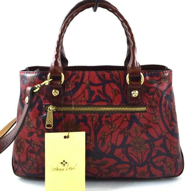 NWT Patricia Nash Vintage Tapestry Print Angela Red Satchel Bag