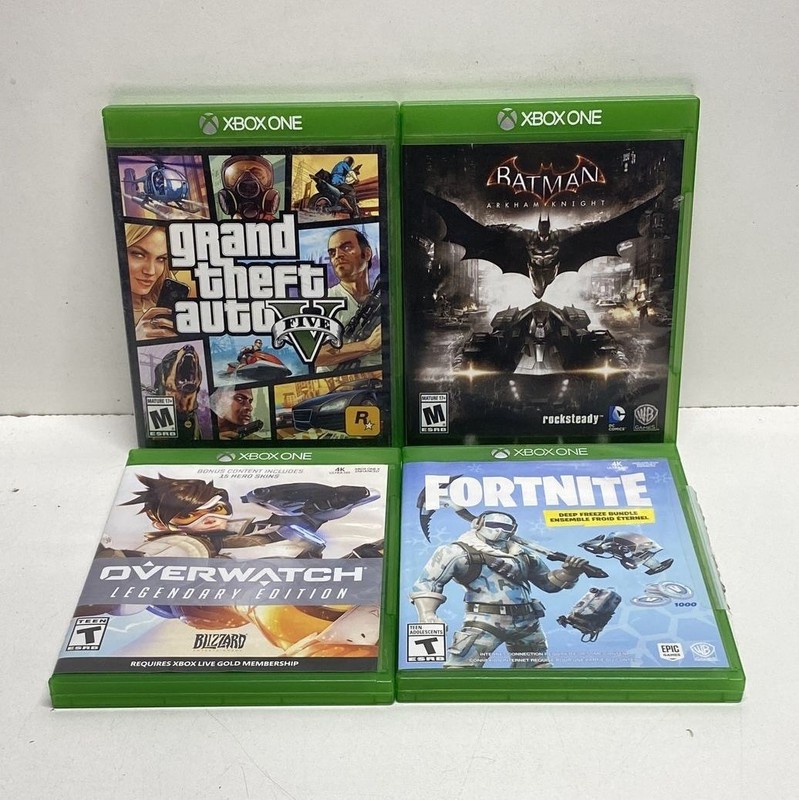 GTA V Batman Arkham Knight 4 Xbox One Game Lot Overwatch Fortnite Complete