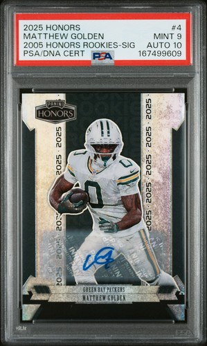 2025 PANINI HONORS 2005 HONORS ROOKIES #4 MATTHEW GOLDEN 45/49 PSA 9 AUTO 10