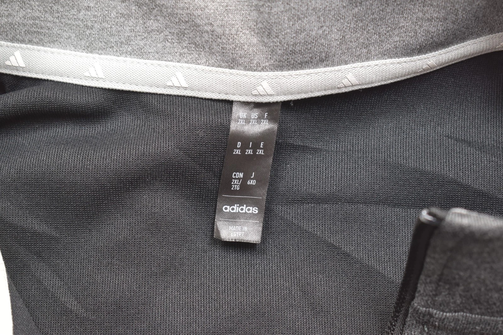 adidas Mens Elevated Full Zip Jacket Size 2XL Charcoal Heather Gray Black NWT image 8