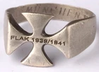 Flak 1939-41 Iron Cross WWII German Ring 835 Silver WW2 Military award decoratio