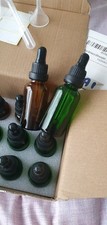 Dropper Bottles 30 ml 9 Green And 9  Brown Bottles With Labels, Pipette & Funnel