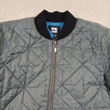 Vintage Quiksilver Estilo Logo Quilted Puffer Bomber Jacket Mens Medium Green