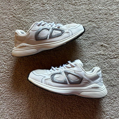 Dior B30 Herren Sneaker Low Top Leder/Mesh Weiß/Grau EU 45