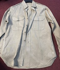 Vintage 60s US Army Military Khaki Uniform Shirt Size  425MG 