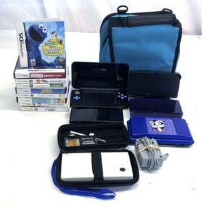 Nintendo New 2DS XL 3DS DS Lite 5 Console Lot Zelda Sonic 15 Game Bundle