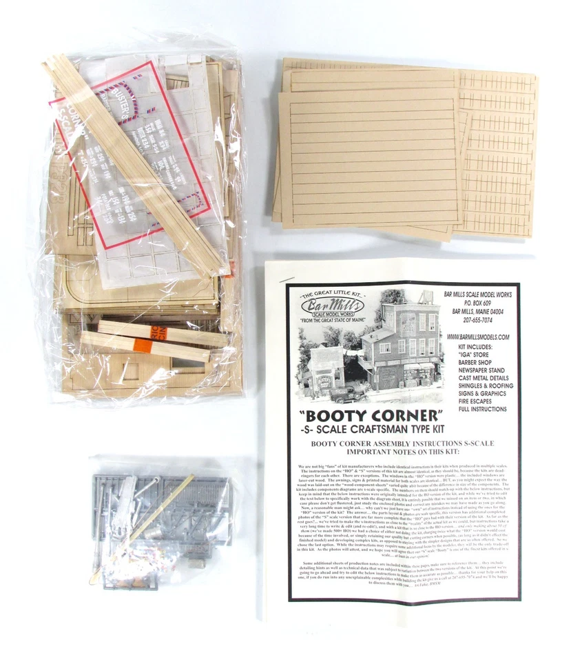 S 比例黄铜 * * BOOTY CORNER * * IGA 和商店前置建筑套件 - BAR MILLS 出品 — 第 3/4 张图片