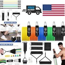 Resistance Bands Set with Handles Door Anchor and Carry Bag for Home Workouts