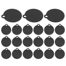 25Pcs Reusable Black Aluminum Dog Id Tags for Home DIY Engraving Keychains