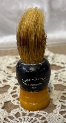 Vintage Ever-Ready Bakelite Shaving Brush with Amber Colored Handle