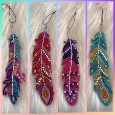 Diamond Art Feather Bookmar; Acrylic Bling Bookmark 4 Designs 