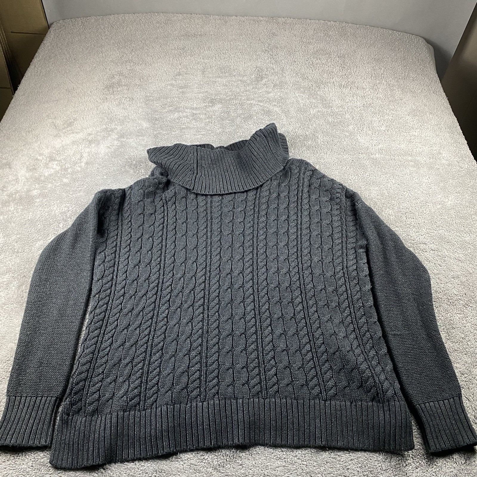 American Eagle Cable Knit Cowl Neck Split He Swea… - image 11