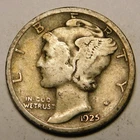 1925 D Mercury Dime 90% Silver G-VG  "Actual Coin Pictured - Not Cleaned"