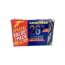 Goodyear Heavy Duty Bike Tube 26" x 1.9"-2.3" Pack of 2 with Levers 95312 