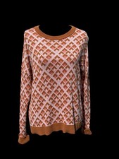 Vintage Geometric Patterned Crewneck Sweater
