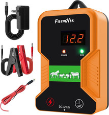 12KV Electric Fence Charger with LED Indicator, 2 Joules Pulse Energy, 10 Miles