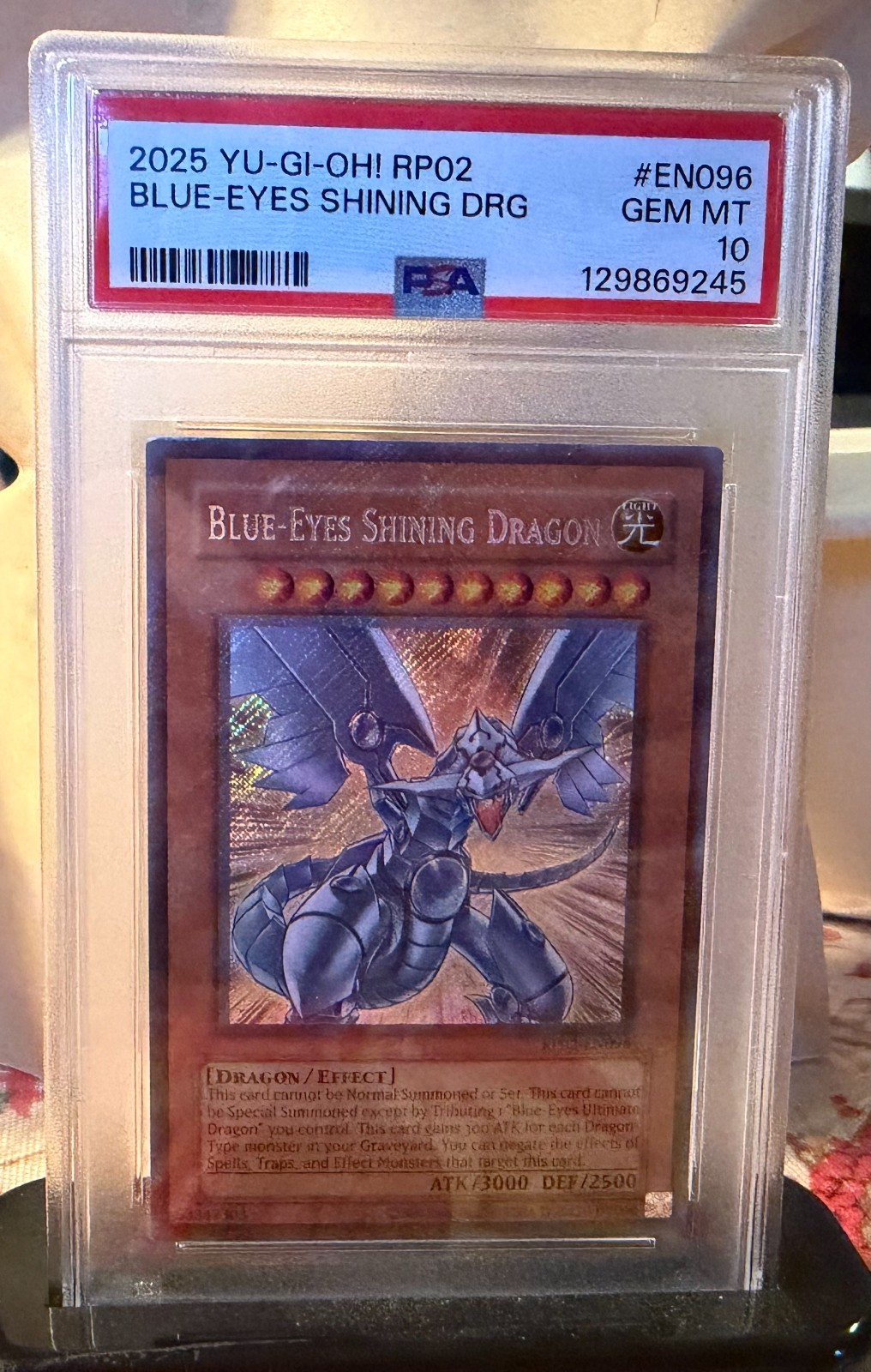 2025 YU-GI-OH! RP02-RETRO PACK 2 #EN096 BLUE-EYES SHINING DRAGON PSA 10 view 4