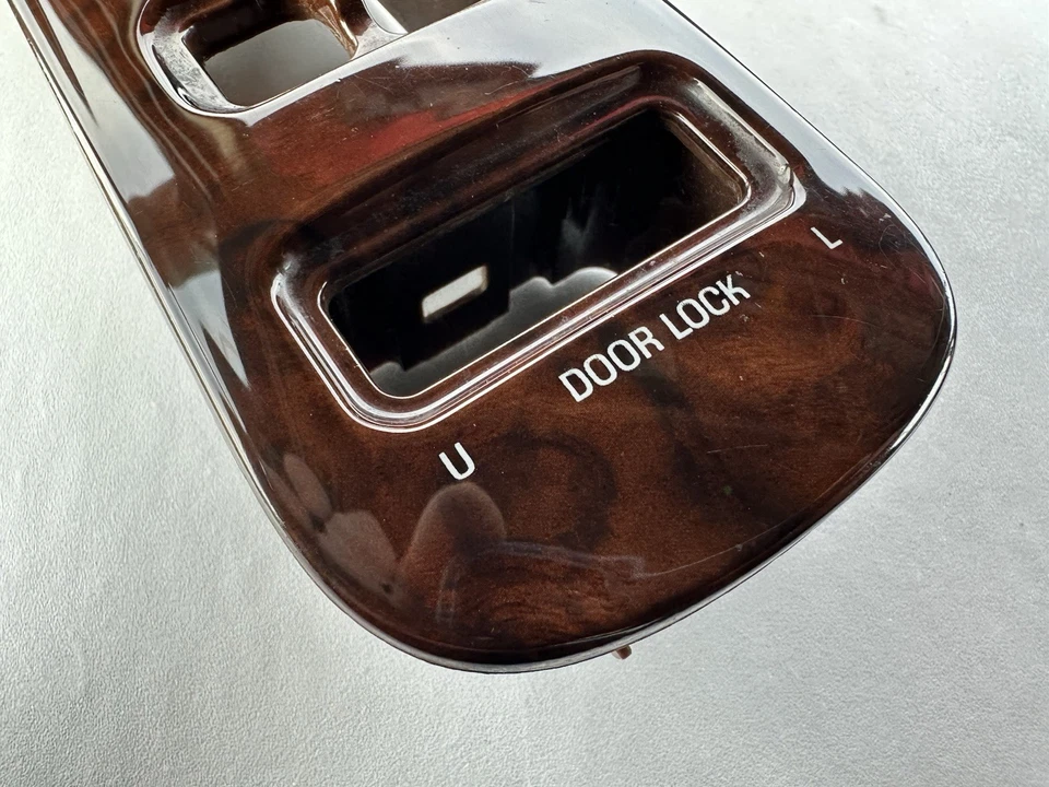 1998-2002 Lincoln Town Car Master Window Switch Driver Door  Bezel - Wood Trim - Image 2 of 4