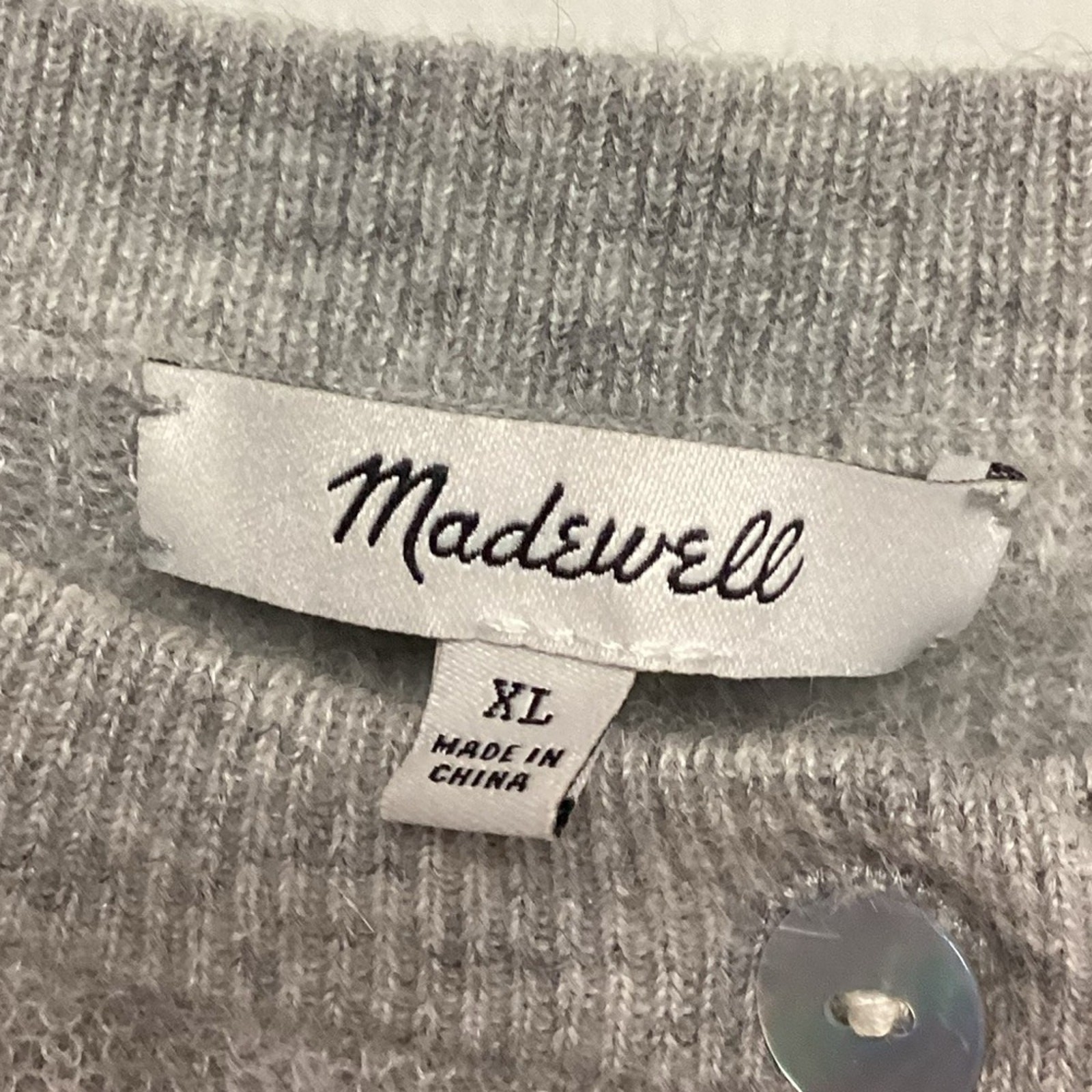 Madewell Grey Alpaca Blend Button Basic Cardigan … - image 4