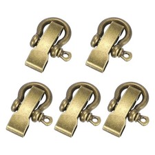 5Pcs Flat Head Paracord Bracelet Shackle Buckle, Metal D Bow Shackle, Bronze