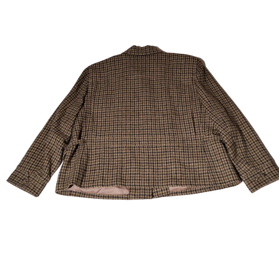 VINTAGE LRL Ralph Lauren Blazer Womens 22W Green Suit Jacket Wool Tweed Plaid - Image 2 of 4