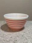 Vintage PYREX 401 Pink White Stripe MIX Nesting Mixing Bowl 1-1/2 Pint EXCELLENT