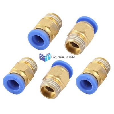 5 Pcs 1/4 PT Male Threaded Straight Quick Push In Connect Tube Fitting OD 8mm Kd