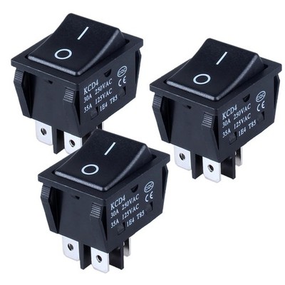 3 PCS 40A 12VDC ONOff Large Current Rocker Toggle Switch 35A 125VAC DPST 4Pins