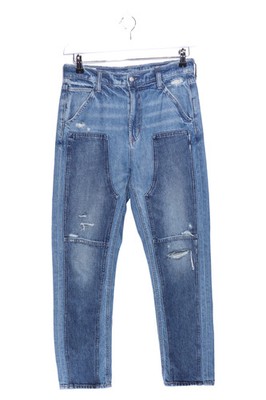 Gap Damen Destroyed Jeans W28/36/S Blau Relaxed Fit Patchwork Casual Vintage