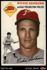 1954 Topps #45 Richie Ashburn White Back Phillies HOF 4 - VG/EX
