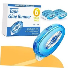 Pack Double Sided Tape Roller, 8mm x 315 Inch Permanent Adhesive Scrapbook 6