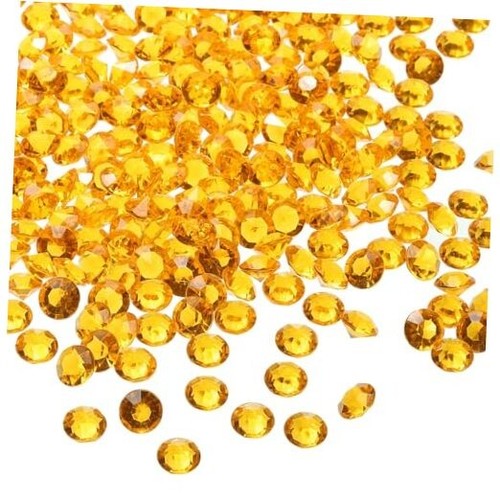 1000 Pieces Acrylic Diamonds Vase Fillers Plastic 10mm Fake Crystals Yellow