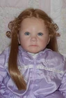 Global CAROL Doll Wig SIZE 13/14 STRAWBERRY Long Hair W/Braid NO Bangs Seam Part