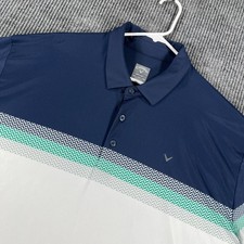 Callaway Polo Shirt Mens 2XL XXL Blue Gray Short Sleeve Golf Performance