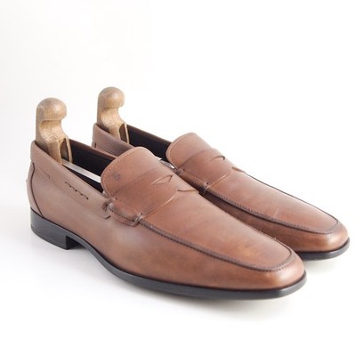 Tod's Mens Loafers 43.5 US 10.5 Brown Leather Penny Moccasins Italy