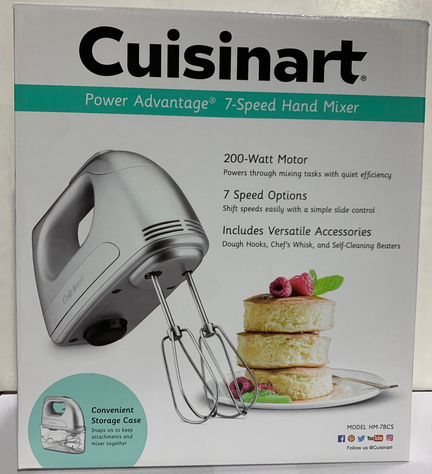 Cuisinart 7-Speed Hand Mixer HM-7BCS Silver with Whisk, Doug
