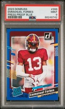 2023 PANINI DONRUSS PRESS PROOF BLUE #399 EMMANUEL FORBES PSA 9