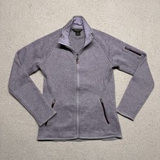 Eddie Bauer Fleece Jacket Full Zip Front Pockets Sleeve Lavender Women's Small