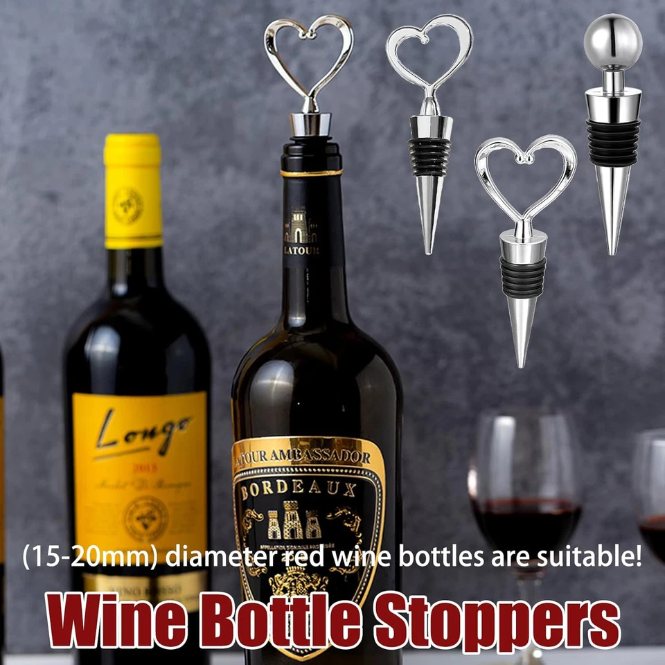 6 Pezzi Tappi per Bottiglie Di Vino,Tappo Vino in Plastica Riutilizzabili, Sigil - Immagine 3 di 4