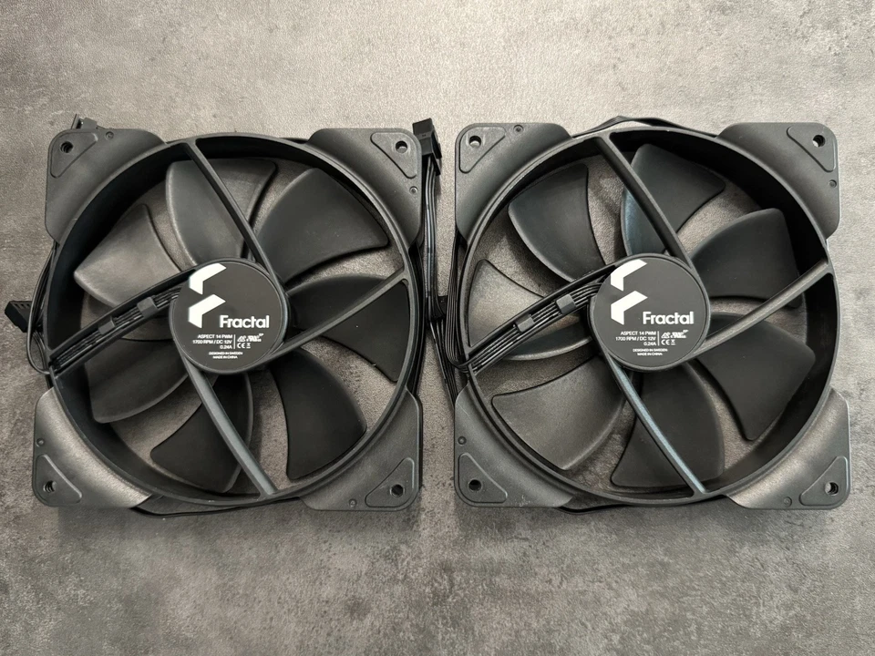 Fractal Design Aspect 14 PWM 1700 RPM  Case Fans (140mm Black) (2x) - NEW - Image 2 of 2