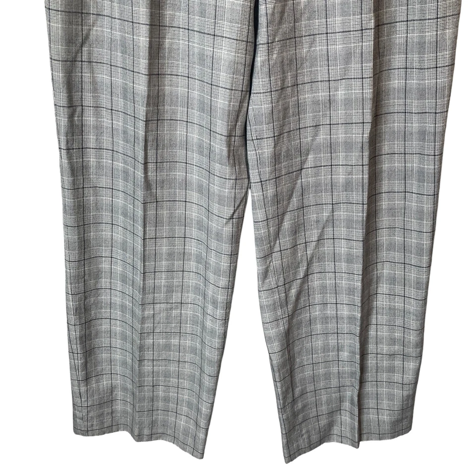 Pantalones a cuadros Ellen Tracy para mujer 10 mezcla de lana y seda negro gris Foto 4 de 4