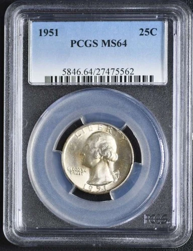 1951 Washington Quarter PCGS MS64